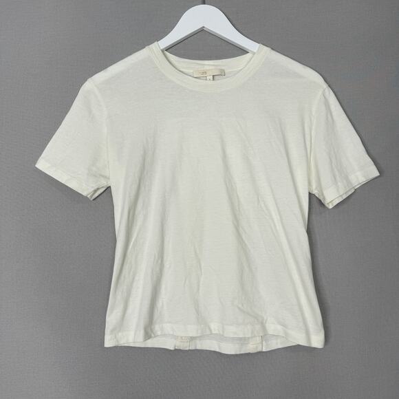 Maje Womens Top 1 / Small White 100% Cotton Lace Up Back T-Shirt Streetwear Tee - Picture 1 of 10